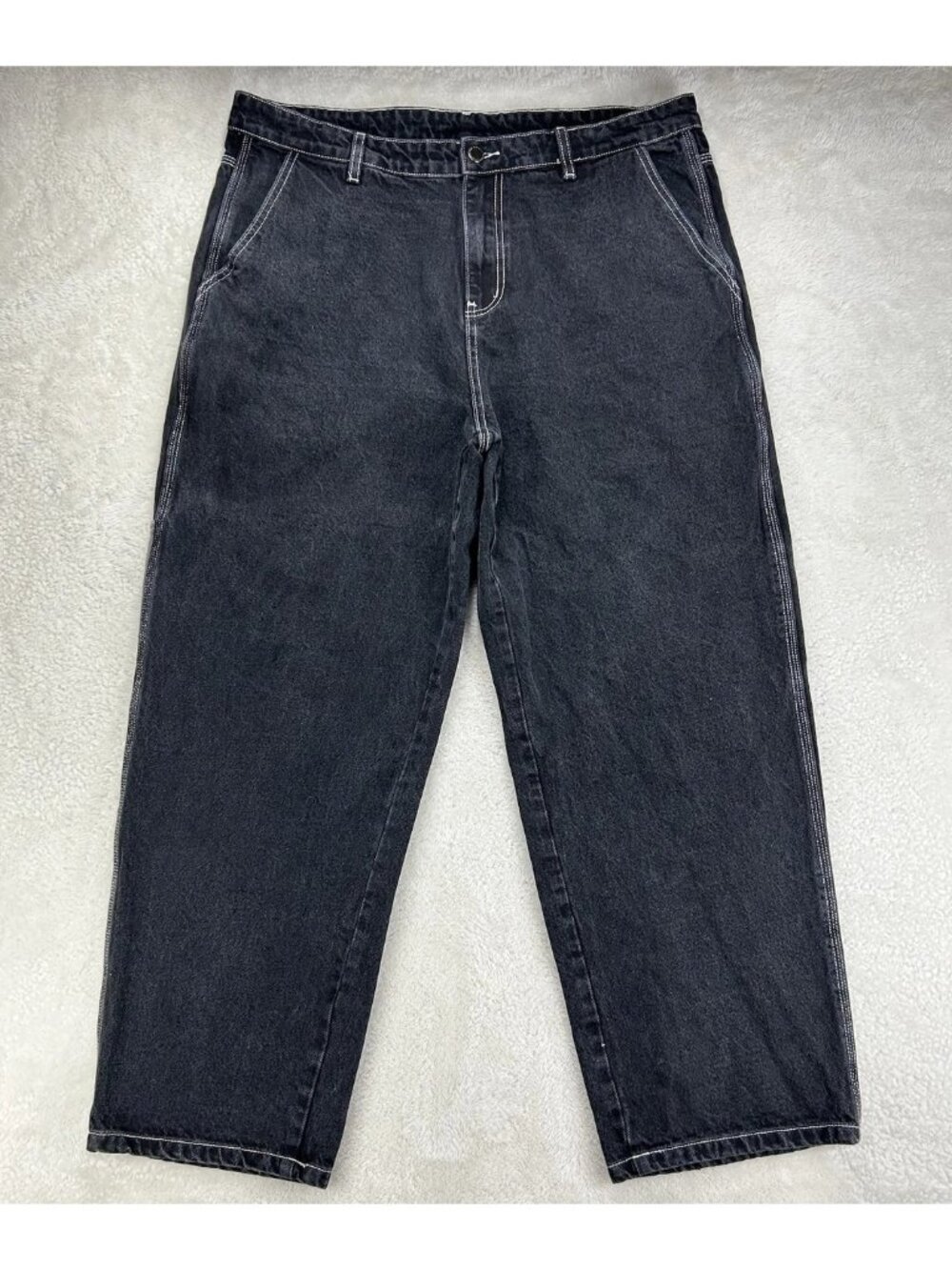 Come Sundown‎ Hothead Jeans Mens XL Wide-leg Baggy Streetwear Black 37x28 “Read”